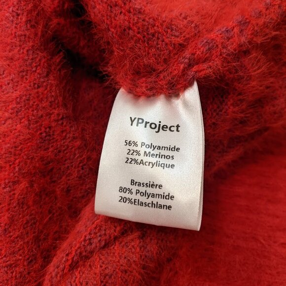 Y/Project Corset/Bra Sweater Red Very Soft Wool Knit Pullover In Red One Size - Picture 10 of 16